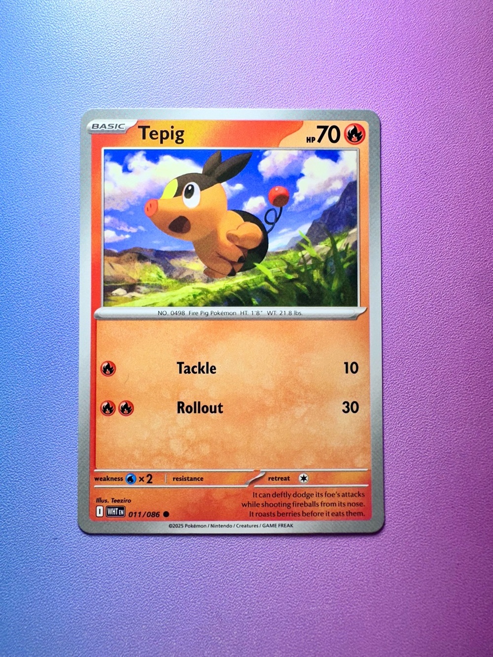 tepig - 011/086 (common) — pokemon: white flare